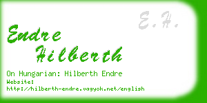 endre hilberth business card